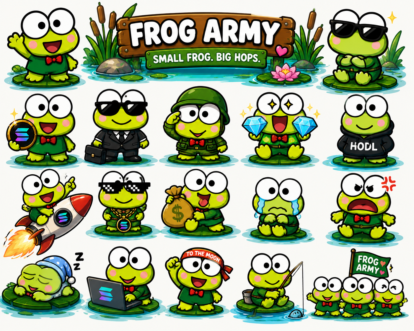 Frog army characters