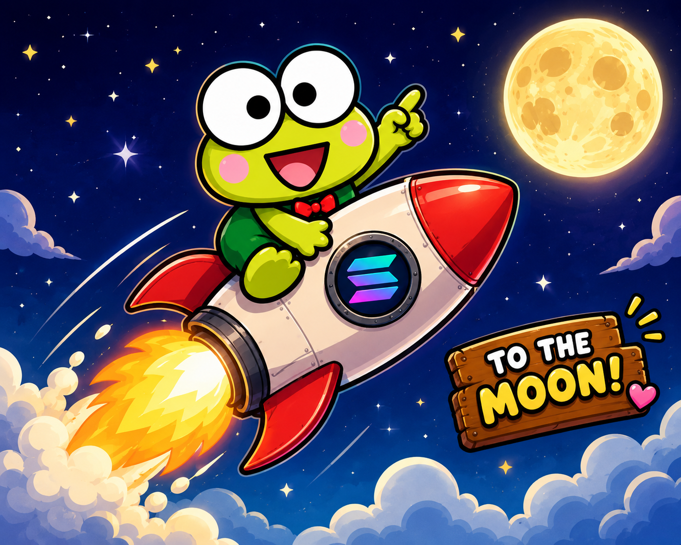 Frog heading to the moon